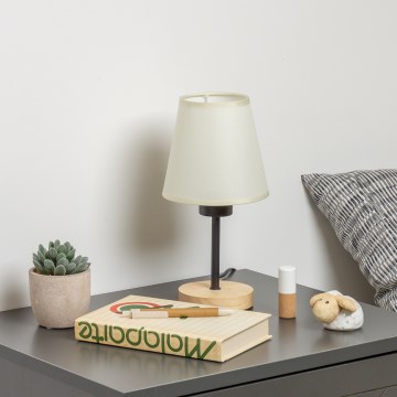Brilagi - Namizna svetilka NUBILA WOOD 1xE27/25W/230V hrast/krem barva