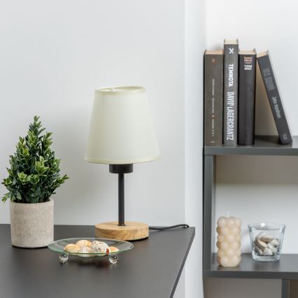 Brilagi - Namizna svetilka NUBILA WOOD 1xE27/25W/230V hrast/krem barva
