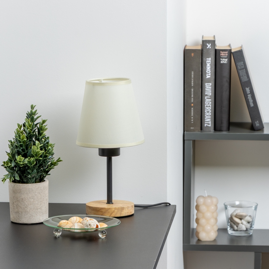 Brilagi - Namizna svetilka NUBILA WOOD 1xE27/25W/230V hrast/krem barva