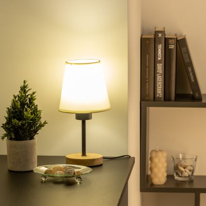 Brilagi - Namizna svetilka NUBILA WOOD 1xE27/25W/230V hrast/krem barva