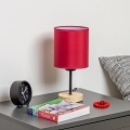 Brilagi - Namizna svetilka NUBILA WOOD 1xE27/25W/230V hrast/Pompejanec rdeča