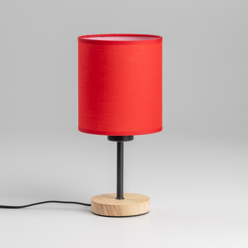 Brilagi - Namizna svetilka NUBILA WOOD 1xE27/25W/230V hrast/rdeča