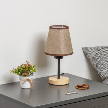 Brilagi - Namizna svetilka NUBILA WOOD 1xE27/25W/230V hrast/rjava