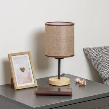 Brilagi - Namizna svetilka NUBILA WOOD 1xE27/25W/230V hrast/rjava