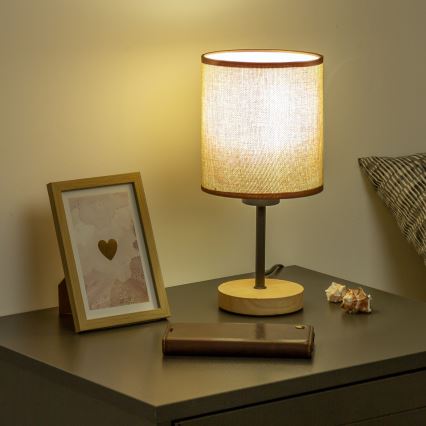 Brilagi - Namizna svetilka NUBILA WOOD 1xE27/25W/230V hrast/rjava