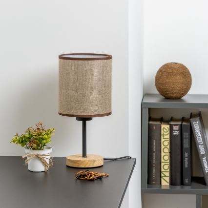 Brilagi - Namizna svetilka NUBILA WOOD 1xE27/25W/230V hrast/rjava