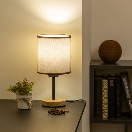 Brilagi - Namizna svetilka NUBILA WOOD 1xE27/25W/230V hrast/rjava