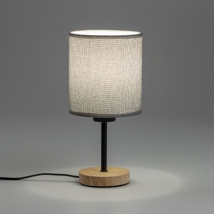 Brilagi - Namizna svetilka NUBILA WOOD 1xE27/25W/230V hrast/siva