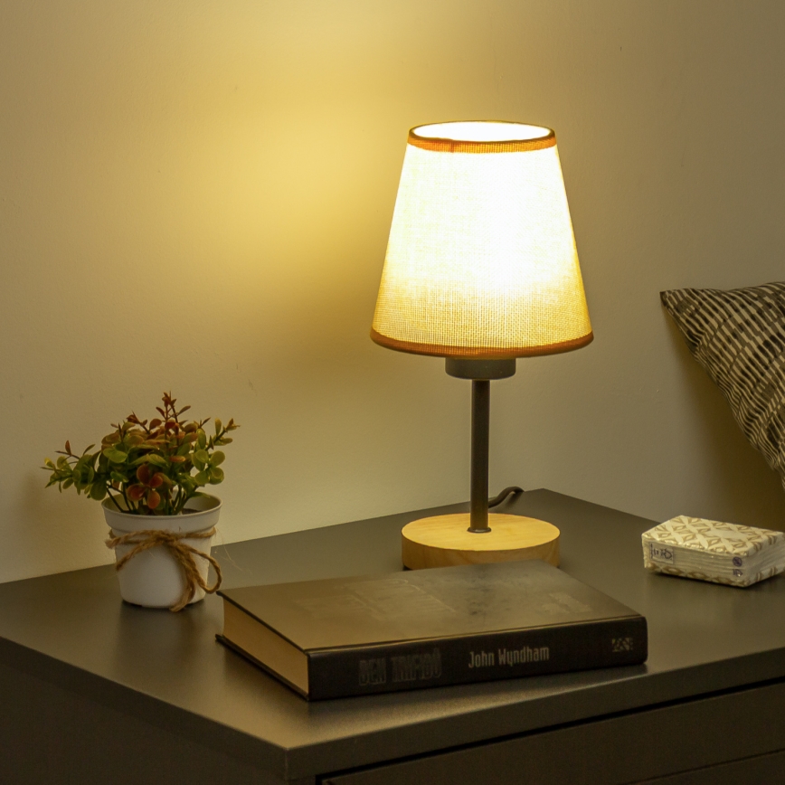 Brilagi - Namizna svetilka NUBILA WOOD 1xE27/25W/230V hrast/svetlo rjava