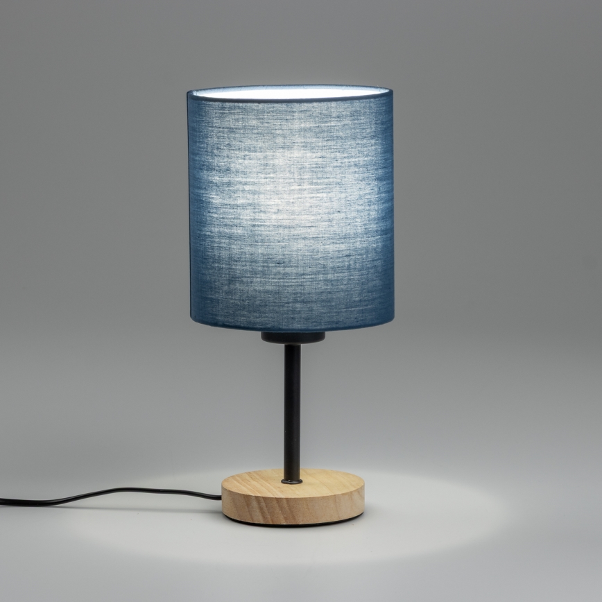 Brilagi - Namizna svetilka NUBILA WOOD 1xE27/25W/230V hrast/temno modra