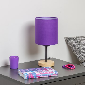Brilagi - Namizna svetilka NUBILA WOOD 1xE27/25W/230V hrast/vijolična