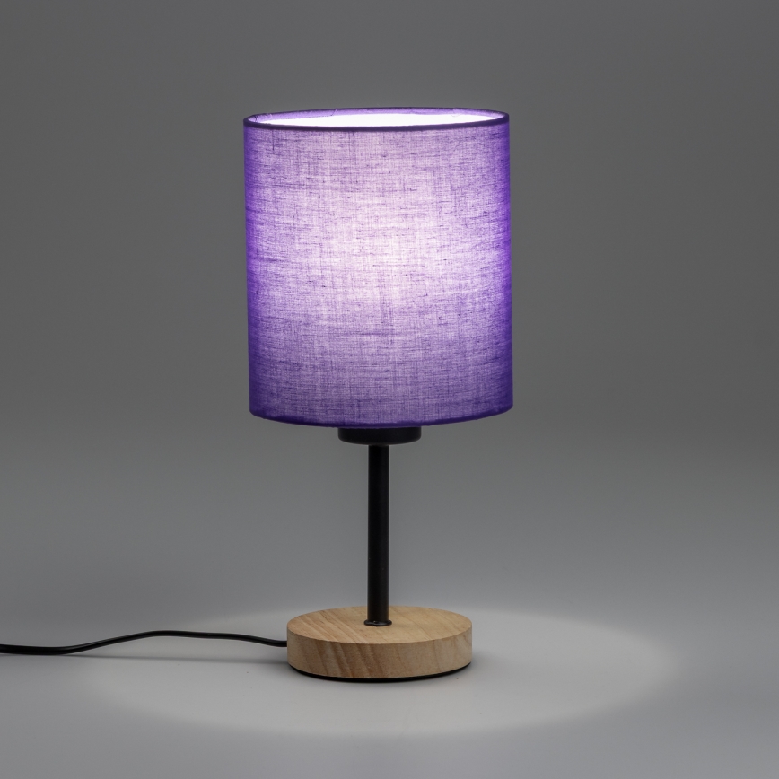 Brilagi - Namizna svetilka NUBILA WOOD 1xE27/25W/230V hrast/vijolična