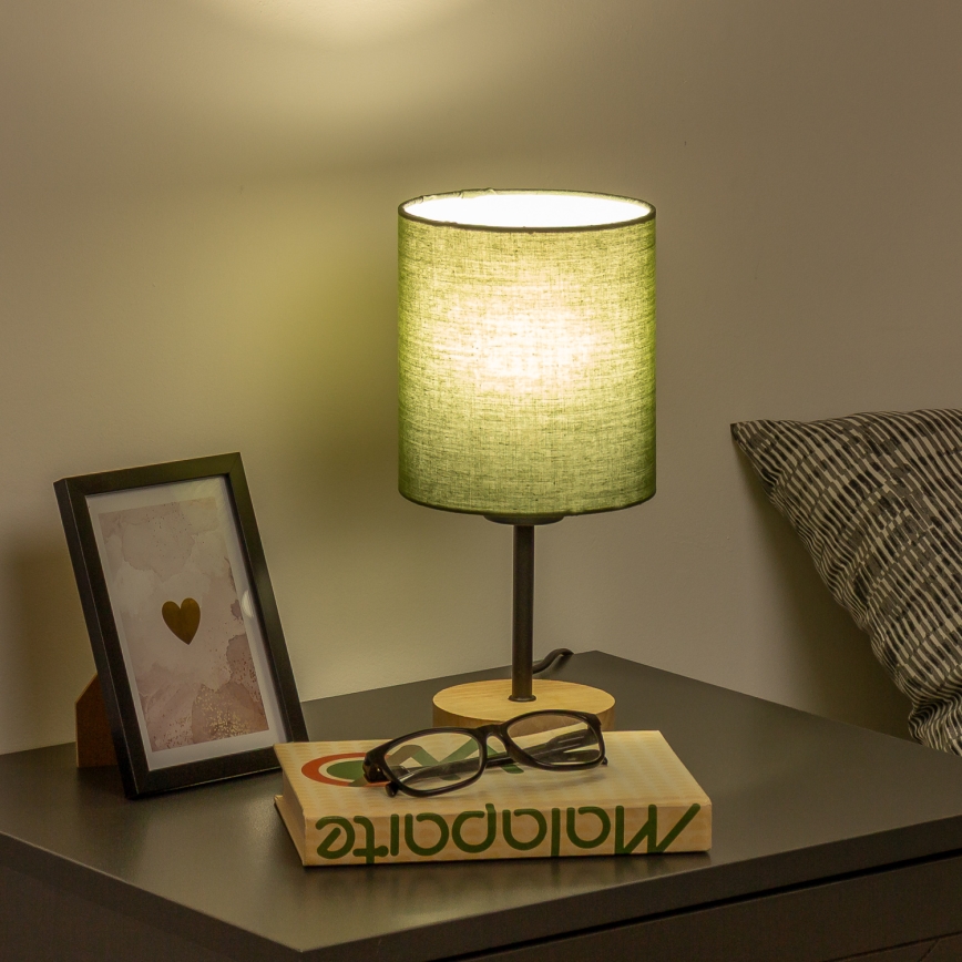 Brilagi - Namizna svetilka NUBILA WOOD 1xE27/25W/230V hrast/zelena