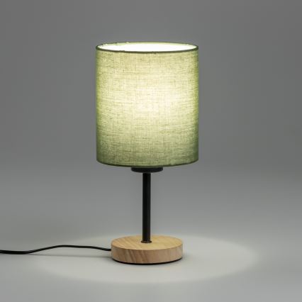 Brilagi - Namizna svetilka NUBILA WOOD 1xE27/25W/230V hrast/zelena