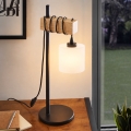 BRILAGI - Namizna svetilka WOOD GLASS 1xE27/40W/230V rjava/črna/bela