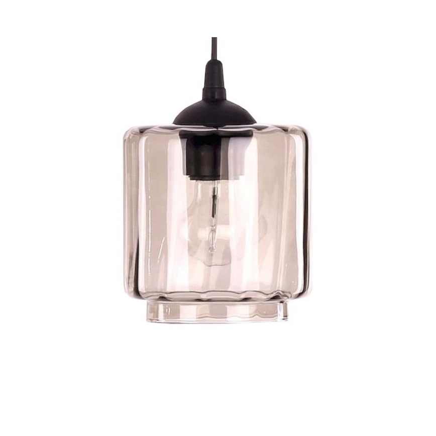 BRILAGI - Namizna svetilka WOOD GLASS 1xE27/40W/230V rjava/črna/bež z dimnim odtenkom