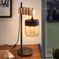 BRILAGI - Namizna svetilka WOOD GLASS 1xE27/40W/230V rjava/črna/bež z dimnim odtenkom