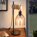 BRILAGI - Namizna svetilka WOOD GLASS 1xE27/40W/230V rjava/črna/dimljena bež