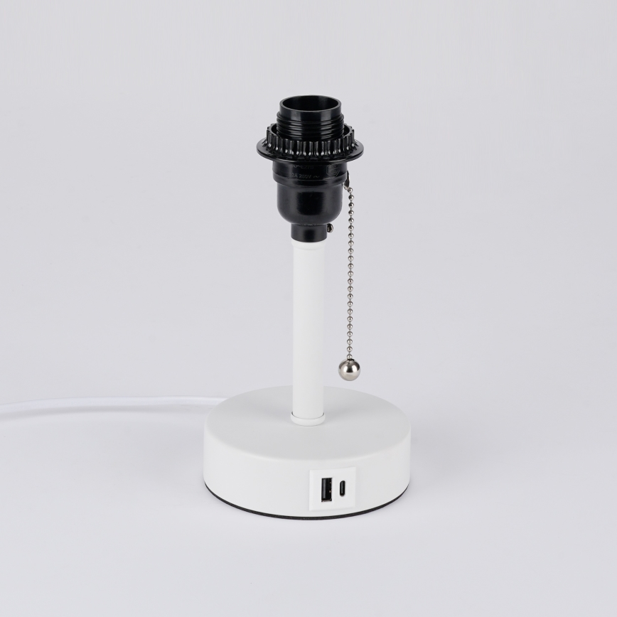 Brilagi - Namizna svetilka z USB-priključkom TABLON 1xE27/25W/230V bela/siva