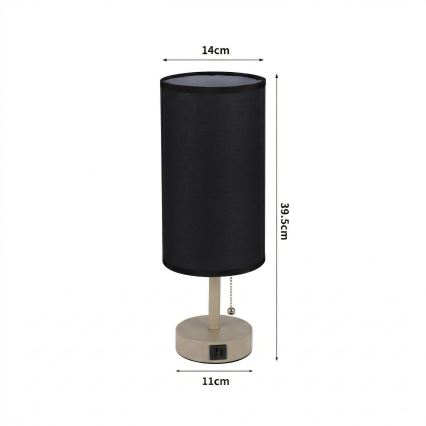 Brilagi - Namizna svetilka z USB priključkom TABLON 1xE27/25W/230V bež/črna