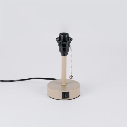 Brilagi - Namizna svetilka z USB-priključkom TABLON 1xE27/25W/230V bež
