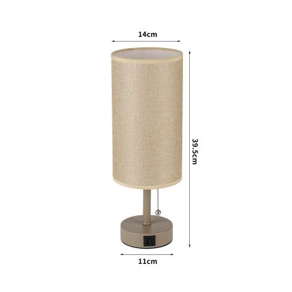 Brilagi - Namizna svetilka z USB-priključkom TABLON 1xE27/25W/230V bež