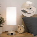 Brilagi - Namizna svetilka z USB-priključkom TABLON 1xE27/25W/230V bežna/bela