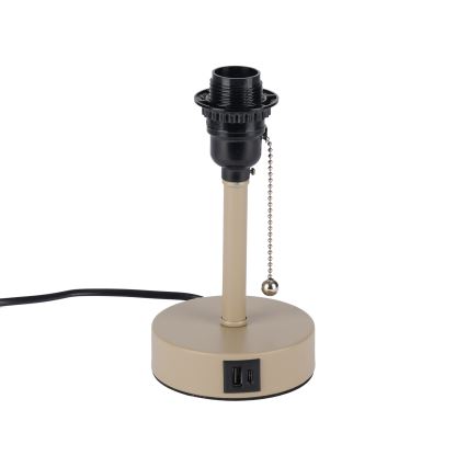 Brilagi - Namizna svetilka z USB-priključkom TABLON 1xE27/25W/230V bežna/kremna