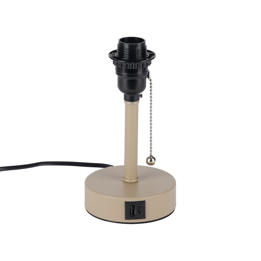 Brilagi - Namizna svetilka z USB-priključkom TABLON 1xE27/25W/230V bežna/kremna
