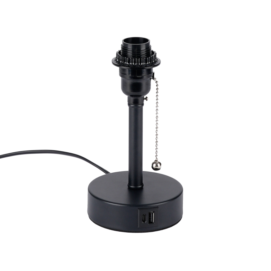 Brilagi - Namizna svetilka z USB-vhodom TABLON 1xE27/25W/230V črna/bela