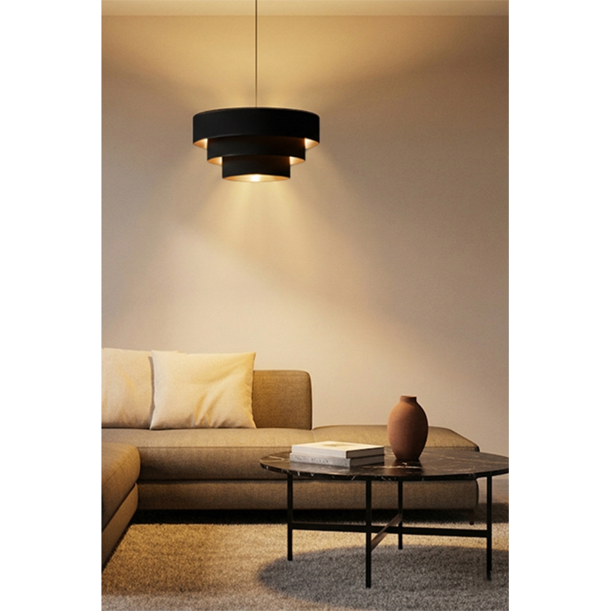Brilagi - Obesna svetilka LUNETA na kablu 1xE27/60W/230V premer 40 cm črna/zlata