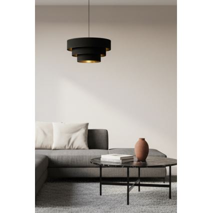Brilagi - Obesna svetilka LUNETA na kablu 1xE27/60W/230V premer 40 cm črna/zlata