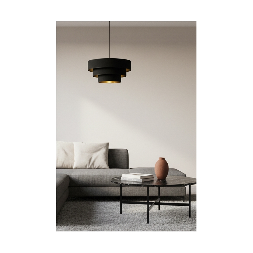Brilagi - Obesna svetilka LUNETA na kablu 1xE27/60W/230V premer 40 cm črna/zlata