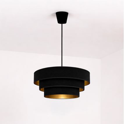 Brilagi - Obesna svetilka LUNETA na kablu 1xE27/60W/230V premer 40 cm črna/zlata
