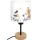 Brilagi - Otroška namizna svetilka BOBO WOOD 1xE27/25W/230V hrast/črna/bela/živalski motiv