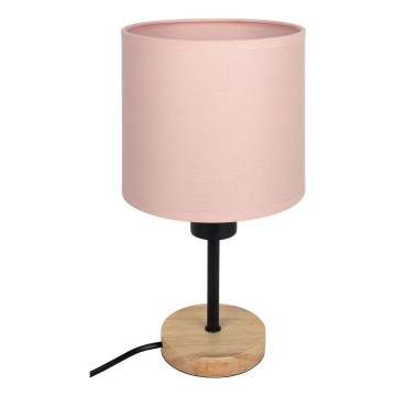 Brilagi - Otroška namizna svetilka BOBO WOOD 1xE27/25W/230V hrast/črna/rožnata