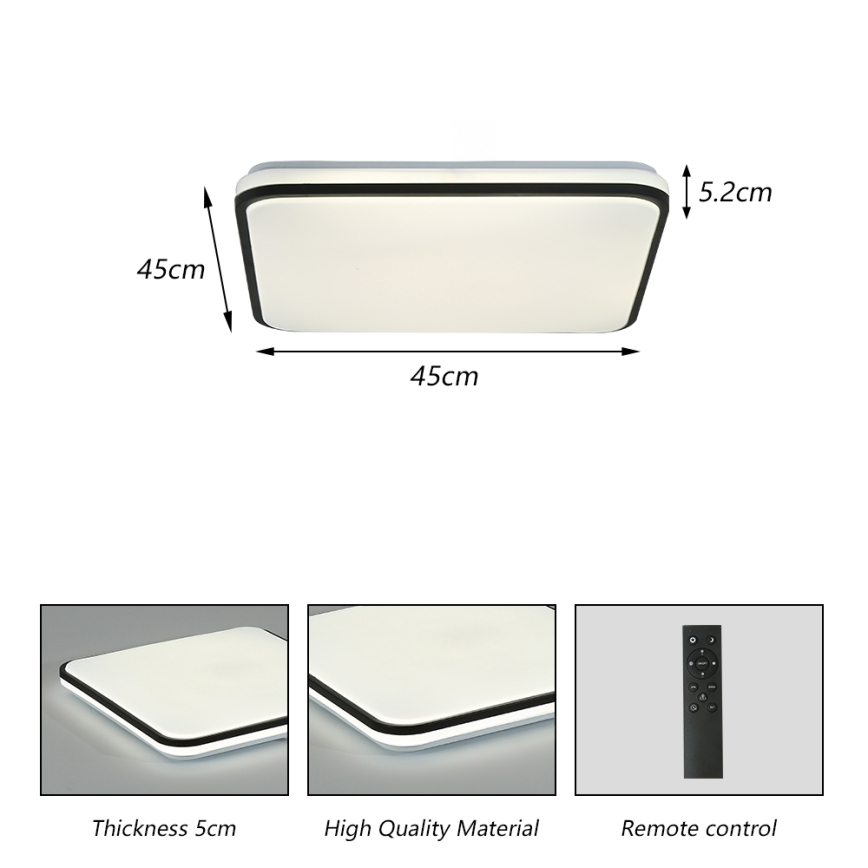 Brilagi - zatemnjevalno LED stropno svetilo SMART LED/36W/230V 53x53 cm 3000-6000K Wi-Fi Tuya Beacon + daljinski upravljalnik