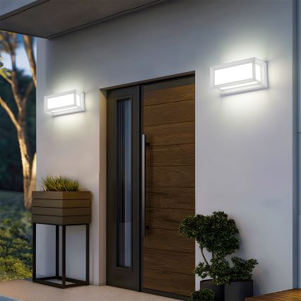 Brilagi - LED zunanja stenska svetilka s senzorjem PARKER LED/12W/230V bela IP44
