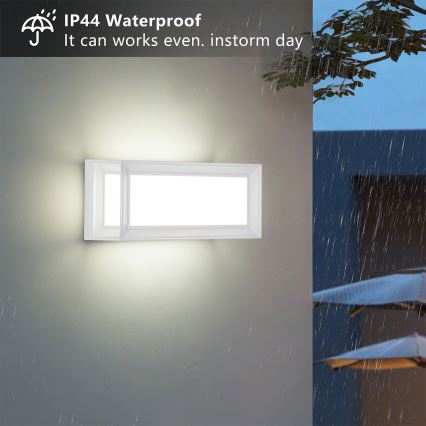 Brilagi - LED zunanja stenska svetilka s senzorjem PARKER LED/12W/230V bela IP44