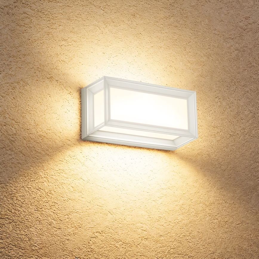 Brilagi - LED zunanja stenska svetilka s senzorjem PARKER LED/12W/230V bela IP44