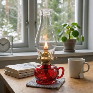 Brilagi - Petrolejna lampa MERLIN rdeča