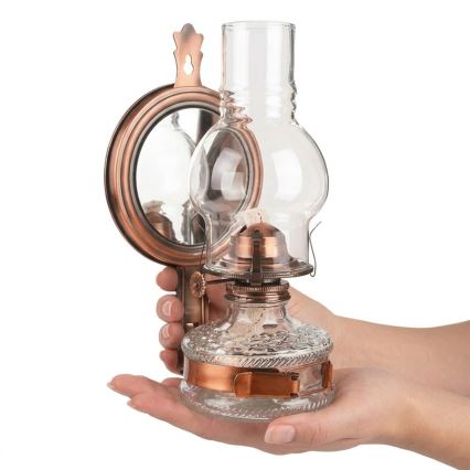 Brilagi - Petrolejska lampa z ogledalom MERLIN bronasta/patina