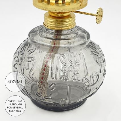 Brilagi - Petrolejska svetilka MERLIN dimna/siva