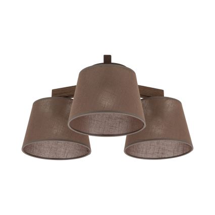 Brilagi - Površinsko montiran lestenec LATTE 3xE27/15W/230V borovina/rjava