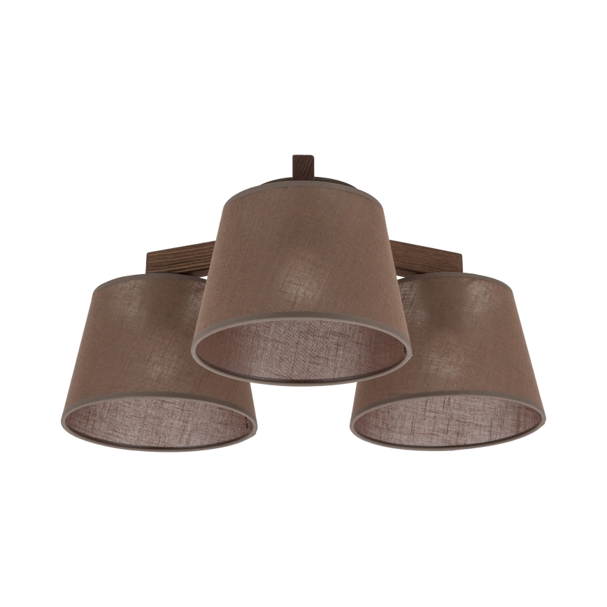 Brilagi - Površinsko montiran lestenec LATTE 3xE27/15W/230V borovina/rjava