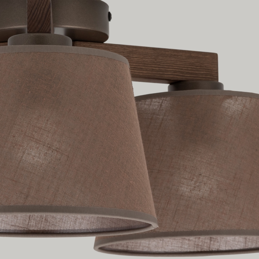 Brilagi - Površinsko montiran lestenec LATTE 3xE27/15W/230V borovina/rjava