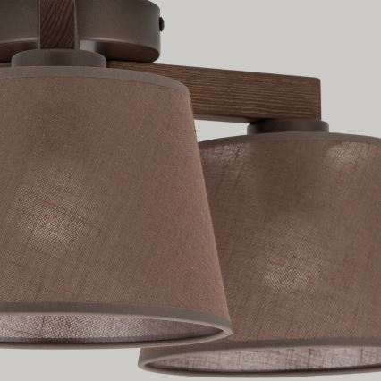 Brilagi - Površinsko montiran lestenec LATTE 3xE27/60W/230V borovina/rjava