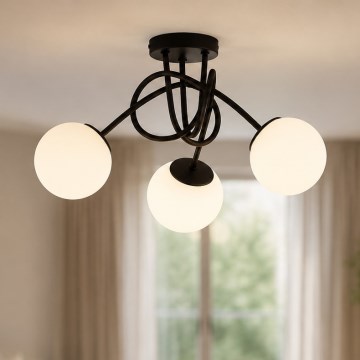 Brilagi - Površinsko pritrjen lestenec MILO 3xE27/60W/230V črn