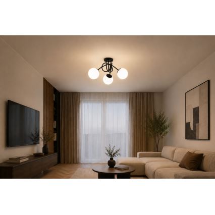 Brilagi - Površinsko pritrjen lestenec MILO 3xE27/60W/230V črn