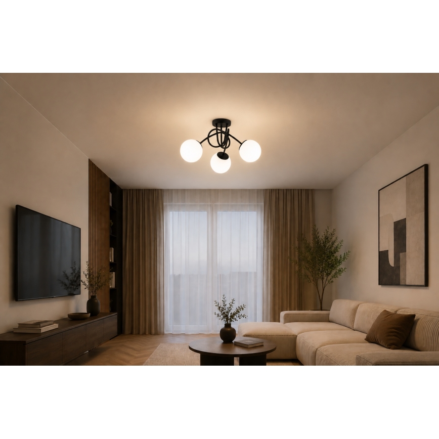 Brilagi - Površinsko pritrjen lestenec MILO 3xE27/60W/230V črn